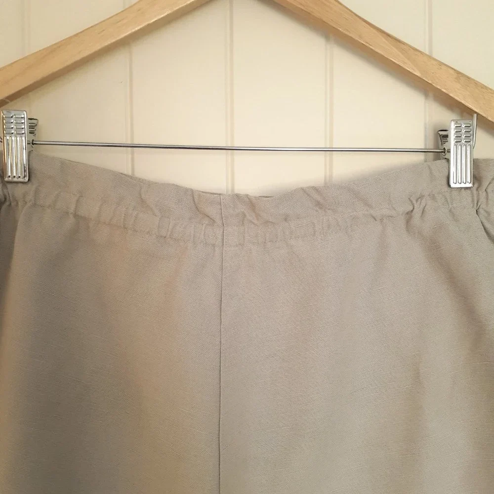 Wilfred Linen Blend High Waisted Shorts with Waist Tie and Pockets Gray Size M
